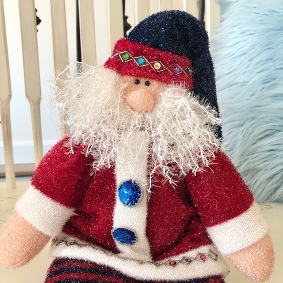 CHRISTMAS Santa, Plush Shimmery Santa, Christmas Decor, Very Good Condition - Picture 2 of 7